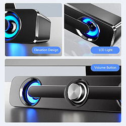 Acheter Universal USB câblé Bluetooth haut-parleur LED Bar de lumière STEREO Subwoofer Surround Sound Box pour ordinateur portable Tablet PC Téléphone Accueil Mainsfree | Subwoofer (Noir)