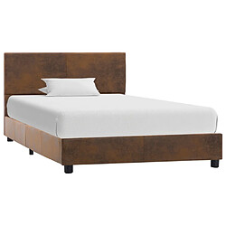 vidaXL Cadre de lit sans matelas marron similicuir daim 100x200 cm