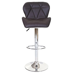 Avis Decoshop26 Lot de 2 tabourets de bar avec repose-pieds synthétique marron et blanc TAB04021