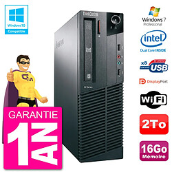 PC Lenovo ThinkCentre M82 SFF G2020 RAM 16Go Disque Dur 2To Graveur DVD Wifi W7 - Occasion