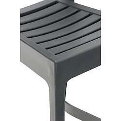 Decoshop26 Tabouret de bar pour intérieur ou extérieur en plastique gris foncé empilable avec repose-pieds 10_MDJ10230 pas cher