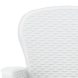 Acheter vidaXL Chaise de jardin lot de 2 coussin Blanc Plastique Aspect rotin