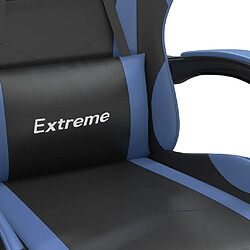 vidaXL Chaise de jeu pivotante Noir et bleu Similicuir pas cher