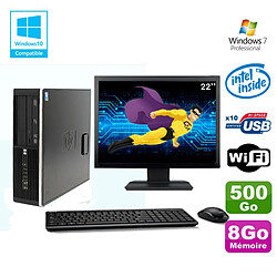 Lot PC HP Elite 8100 SFF G6950 2,8 GHz 8Go 500Go Wifi Graveur W7 Pro Ecran 22" · Occasion 