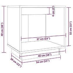 vidaXL Tables de chevet 2 pcs Noir 40x30x40 cm Bois de pin solide pas cher