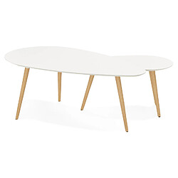 Alterego Tables gigognes design 'TETRYS' blanches pas cher