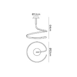 Luminaire Center Semi Plafonnier Nur marron oxydé 30W LED 2800K, 2400lm, acrylique givré/marron oxydé