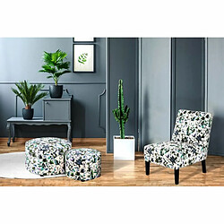 Paris Prix Fauteuil Design Imprimé Indira 84cm Beige & Vert