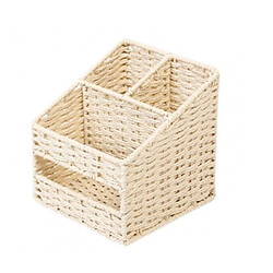 Universal Boîte de rangement écologique, grande capacité, style japonais, quai, conteneur de bureau, bureau.(Beige) 