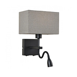 Luminaire Center Applique de chevet moderne Norte abat jour gris rectangle Coloris : Noir mat Coloris de l'abat jour : Gris, rectangulaire Matèriau : Acier, tissu Hauteur en Cm : 29 Largeur en Cm : 19 IP : 20 Nombre d'ampoules : 2