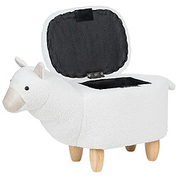 Acheter Beliani Tabouret enfant en tissu peluche blanc ALPACA