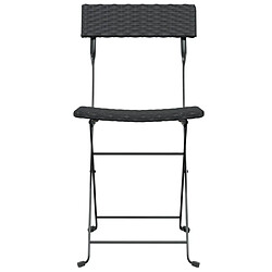 Acheter Maison Chic Lot de 4 Chaises de bistrot pliantes Noir Résine tressée et acier -GKD70137