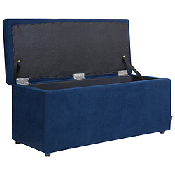 Acheter Beliani Tabouret avec rangement en tissu bleu marine OREM