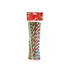 APLI Sachet 50 chenilles bicolores - Couleurs assorties - 30 cm