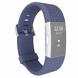 Wewoo Bracelet bleu foncé pour Montre Fitbit Charger 2 Diamond Texture TPU, pleine longueur: 23cm