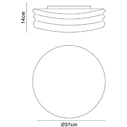 Luminaire Center Plafonnier/Applique Mediterraneo 2 Ampoules E27 Medium, verre blanc dépoli