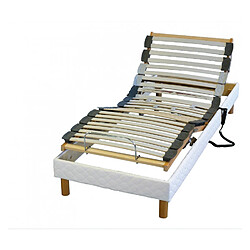 Idliterie Ensemble relaxation mémoire de forme + sommier avec réglage fermeté au niveau lombaire - FABRICATION France Ensemble relaxation mémoire de forme + sommier avec réglage fermeté au niveau lombaire - FABRICATION France Dimensions - 90 x 190 cm