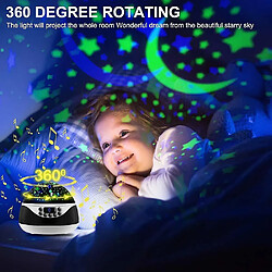 Universal Lumière de nuit Projecteur étoilé, Lumière de musique pour bébés 360 ° Rotation Lumière étoile LED Projecteur étoile ciel avec 8 projections de lumière couleur avec télécommande et minuteur pour bébés et enfants, (noir) pas cher