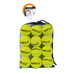 Petface Ensemble Balles de Tennis pour Chiens, 12 pièces 