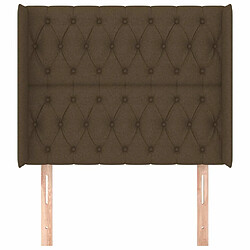 Avis Maison Chic Tête de lit scandinave avec oreilles,meuble de chambre Marron foncé 103x16x118/128 cm Tissu -MN72712