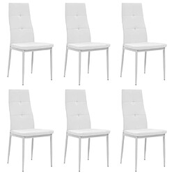 Decoshop26 Lot de 6 chaises de salle à manger cuisine design élégant synthétique blanc CDS022165 