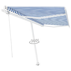 Avis Maison Chic Auvent automatique de porte sur pied,Store banne,Marquise Brise-soleil 400x300 cm Bleu et blanc -GKD35711