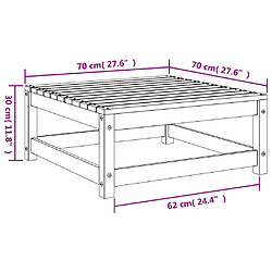 vidaXL Repose-pied de jardin 70x70x30 cm bois de pin massif pas cher