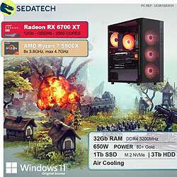 Sedatech PC Gamer • AMD Ryzen 7 5800X • RX 6700 XT • 32Go RAM • 1To SSD M.2 • 3To HDD • Windows 11