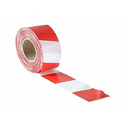 Faithfull Ruban de signalisation de chantier Rouge et blanc 70 mm X 500 m