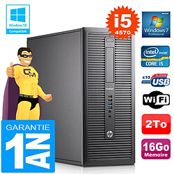 PC Tour HP EliteDesk 800 G1 Core I5-4570 Ram 16Go Disque 2To Graveur DVD Wifi W7 · Occasion 