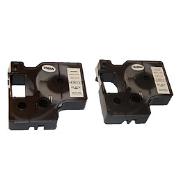 2x Cassette à ruban vhbw 6mm pour Dymo LabelMaker PC2, Dymo 2000, 5000, 5500 . Remplace: Dymo D1, 43613. 