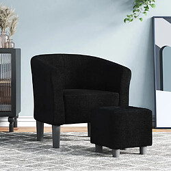 Maison Chic Fauteuil cabriolet et repose-pieds,Fauteuil luxe pour relax noir tissu -MN39069