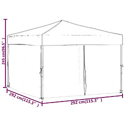 vidaXL Tente de réception pliable avec parois Crème 3x3 m pas cher