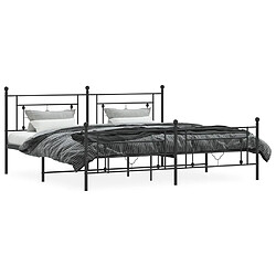 Avis Maison Chic Cadre/structure de lit métal et tête de lit + pied de lit pour adulte - Lit Moderne Chambre noir 193x203 cm -MN71045