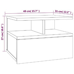 vidaXL Tables de chevet flottantes 2 pcs Sonoma gris 40x31x27 cm pas cher