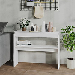 vidaXL Table console blanc 102x30x80 cm bois d'ingénierie 