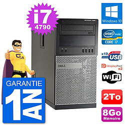 PC Tour Dell 7020 Intel Core i7-4790 RAM 8Go Disque Dur 2To Windows 10 Wifi · Occasion 