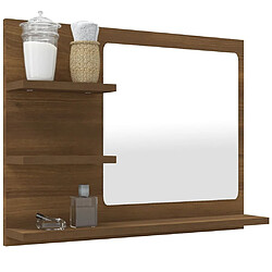 vidaXL Miroir de bain Chêne marron 60x10,5x45 cm Bois d'ingénierie pas cher