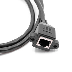 vhbw Câble d'extension LAN Ethernet Cat6 Rallonge RJ45 mâle vers femelle RJ 45 1m avec trous de vis de montage sur panneau; noir