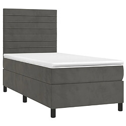 Avis Sommier à lattes et matelas LED,Cadre à lattes de lit pour Adulte Gris foncé 90x190cm Velours -MN58451