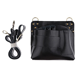 ciseaux de cheveux de salon en cuir véritable sac porte-pochette outil de coiffure pour animaux de compagnie noir