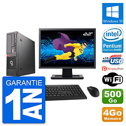 PC Fujitsu E720 DT Ecran 22" Intel G3220 RAM 4Go Disque 500Go Windows 10 Wifi · Occasion 