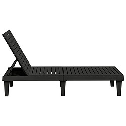 Avis Helloshop26 Transat chaise longue bain de soleil lit de jardin terrasse meuble d'extérieur 155 x 58 x 83 cm polypropylène noir 02_0012783