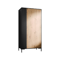 Bestmobilier Cambridge - armoire - bois et noir - 184x90 cm Cambridge - armoire - bois et noir - 184x90 cm - Bois / Noir