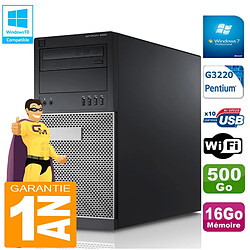 PC Tour DELL 9020 Intel G3220 Ram 16Go Disque 500 Go Graveur DVD Wifi W7 - Occasion