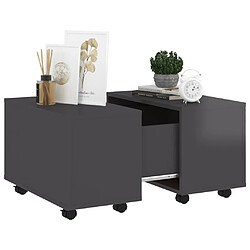 Avis vidaXL Table basse gris brillant 60x60x38 cm bois d'ingénierie