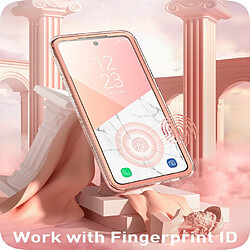 i-Blason Coque pour Samsung Galaxy S22 5G (2022), avec Protecteur d'Ecran Intégré [Série Cosmo] Design Motif Housse Paillette Protection Fine Intégrale 360 Antichoc (Marbre Rose) pas cher