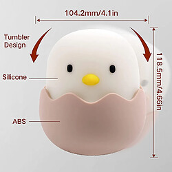 Universal Bébé poussin lumineux LED, contrôle tactile de la luminosité réglable, lampe en silicone rechargeable USB, chambre d'enfant de nuit, lampe de chevet à économie d'énergie, (blanc)