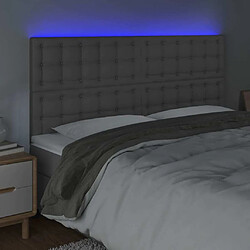 Avis Maison Chic Tête de lit scandinave à LED,meuble de chambre Gris 160x5x118/128 cm Similicuir -MN29293