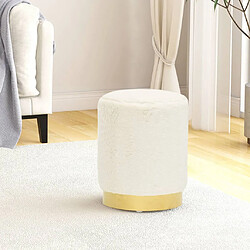 vidaXL Tabouret rond Blanc Peluche 